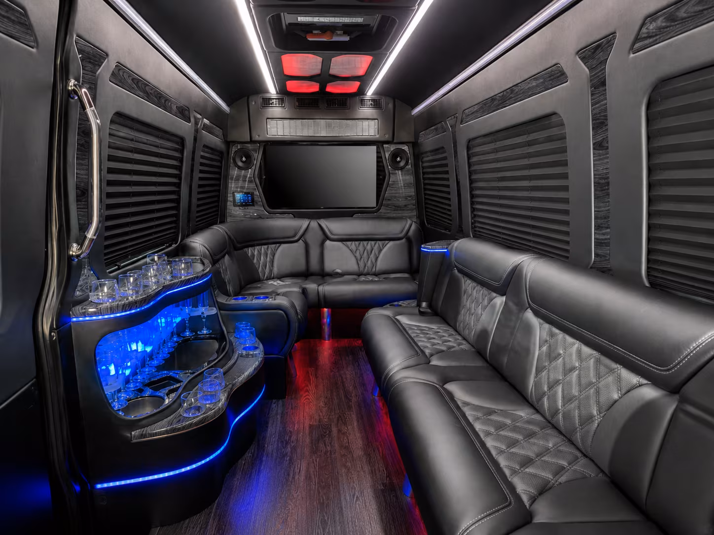 buena park 40 passenger party bus interior